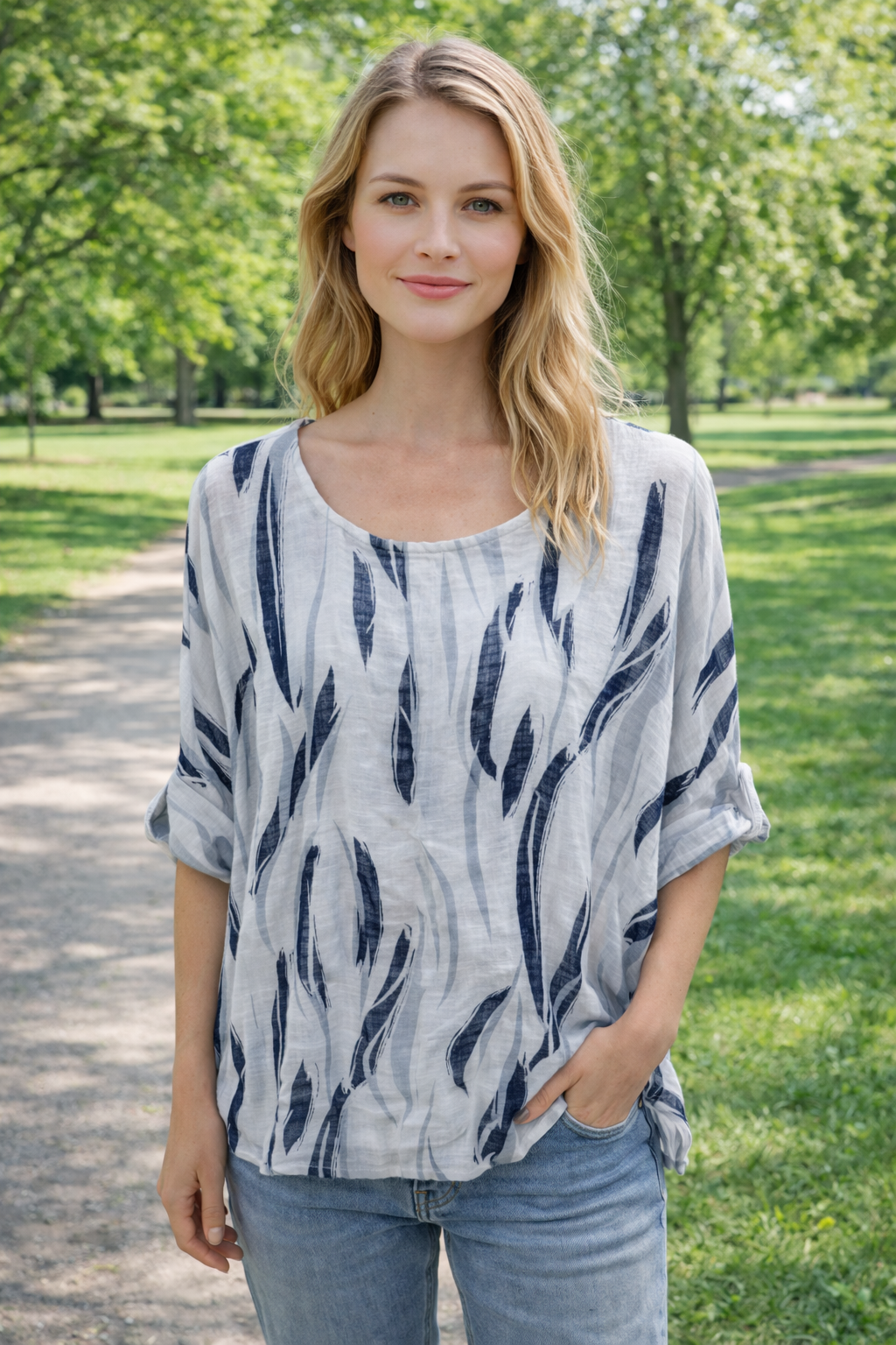 Leaf Print Blouse
