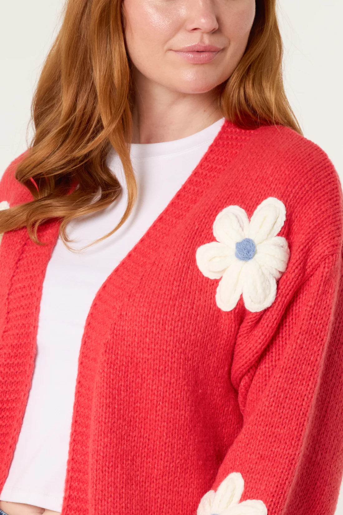 Flocking Daisy Open Knit Cardigan