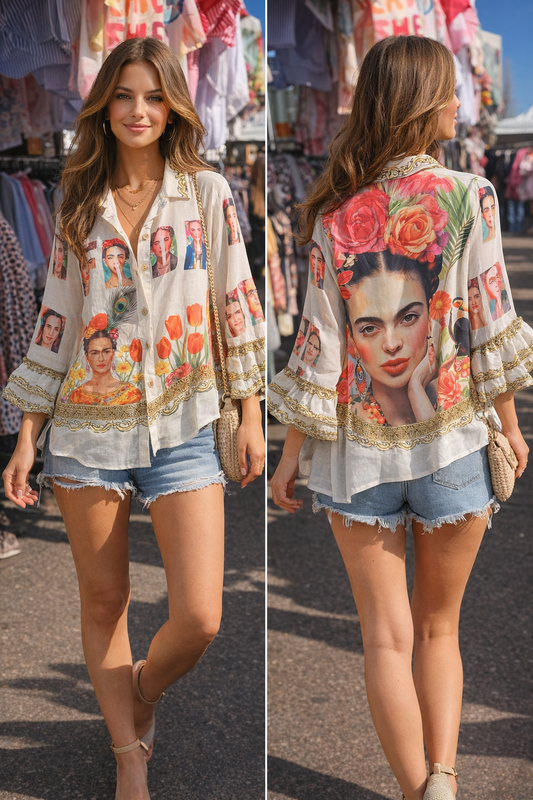 Frida-Inspired Boho Blouse
