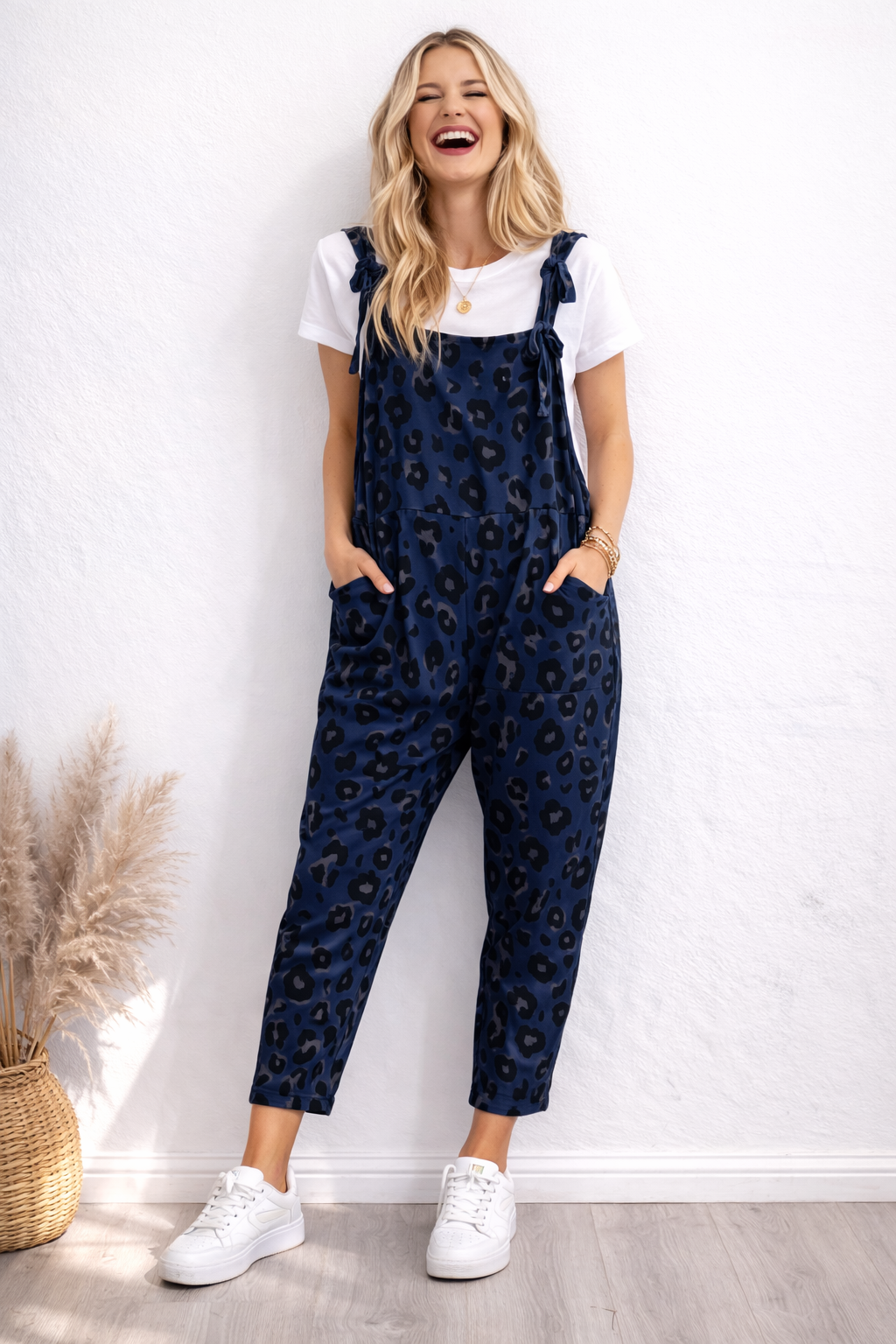 Leopard Print Dungarees 3/4 Length