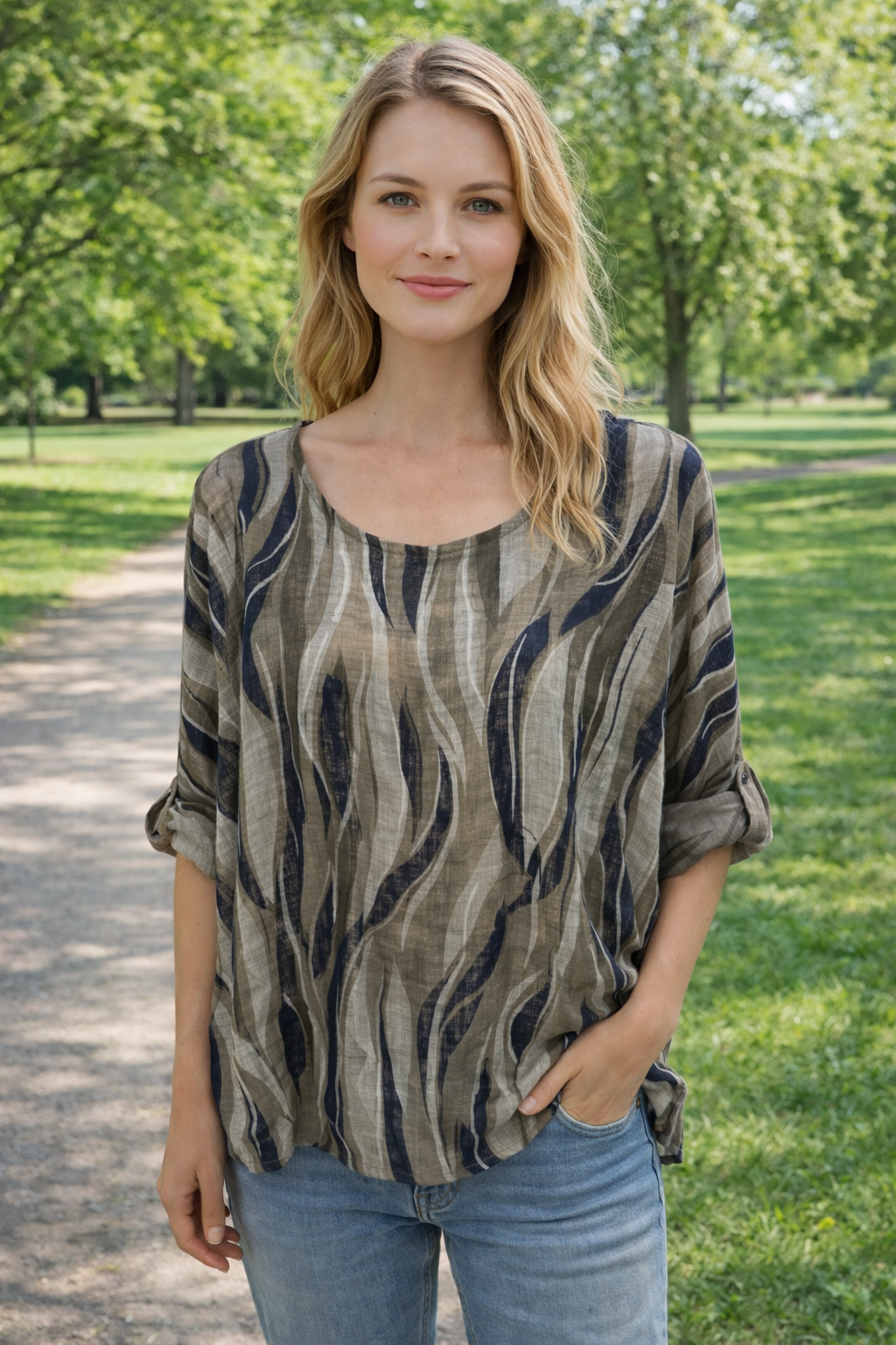 Leaf Print Blouse