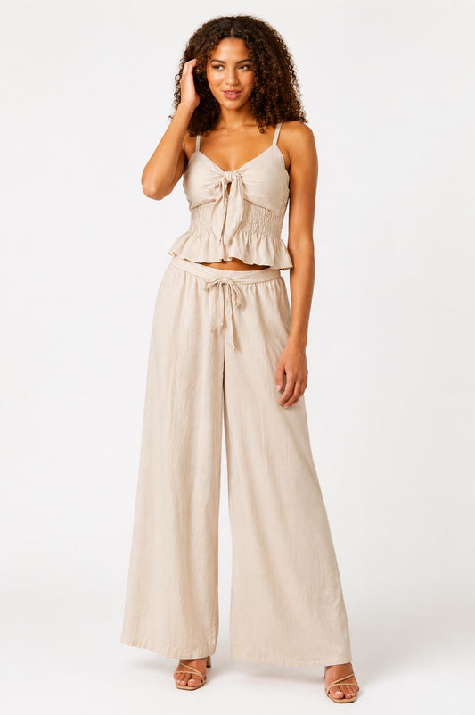 Tie Front Wide Leg Co-Ord Set