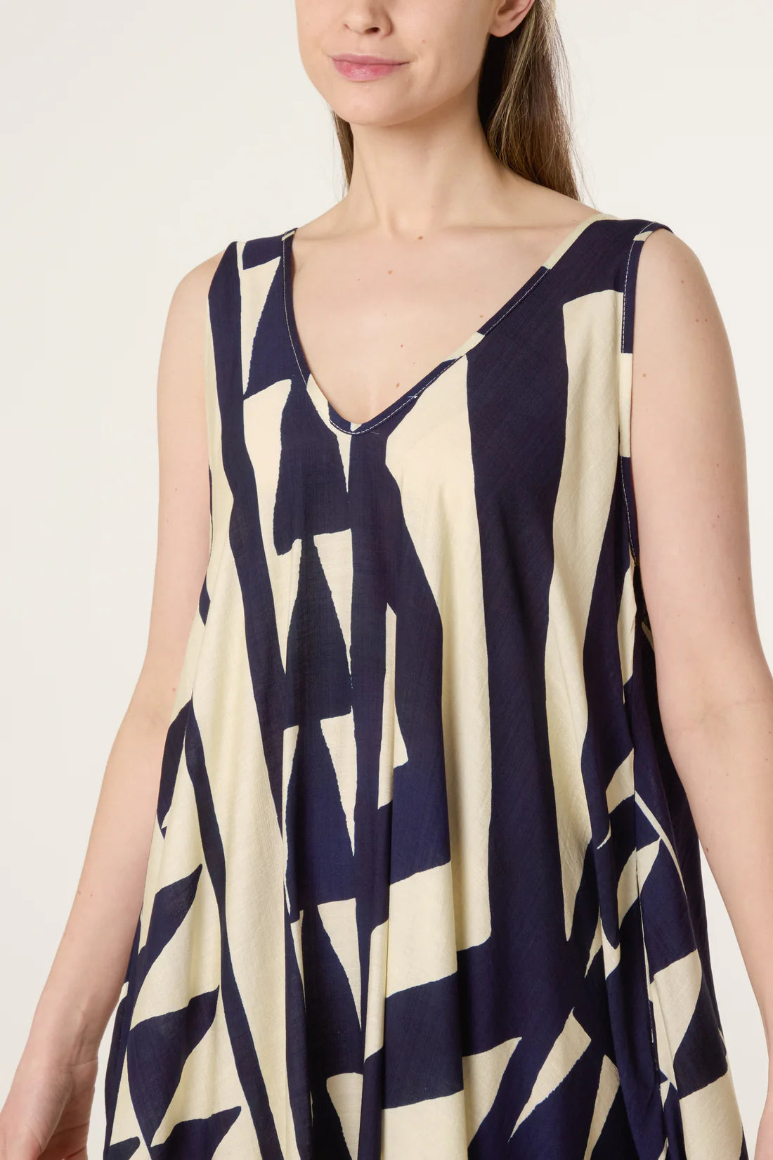 Geometric Triangle V-Neck Dress