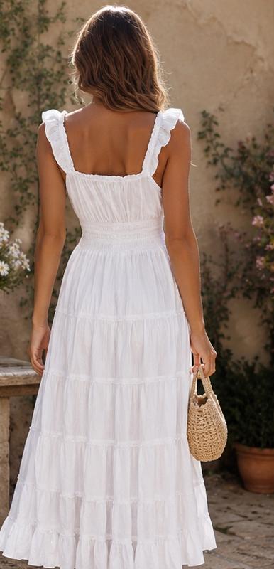 Amelia White Boho Maxi Dress