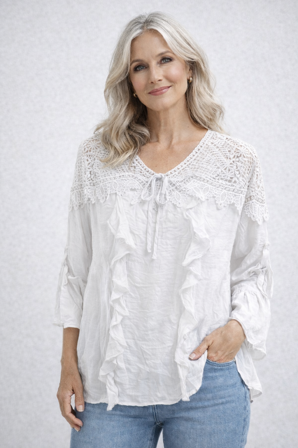 Isla Ruffle Lace Blouse