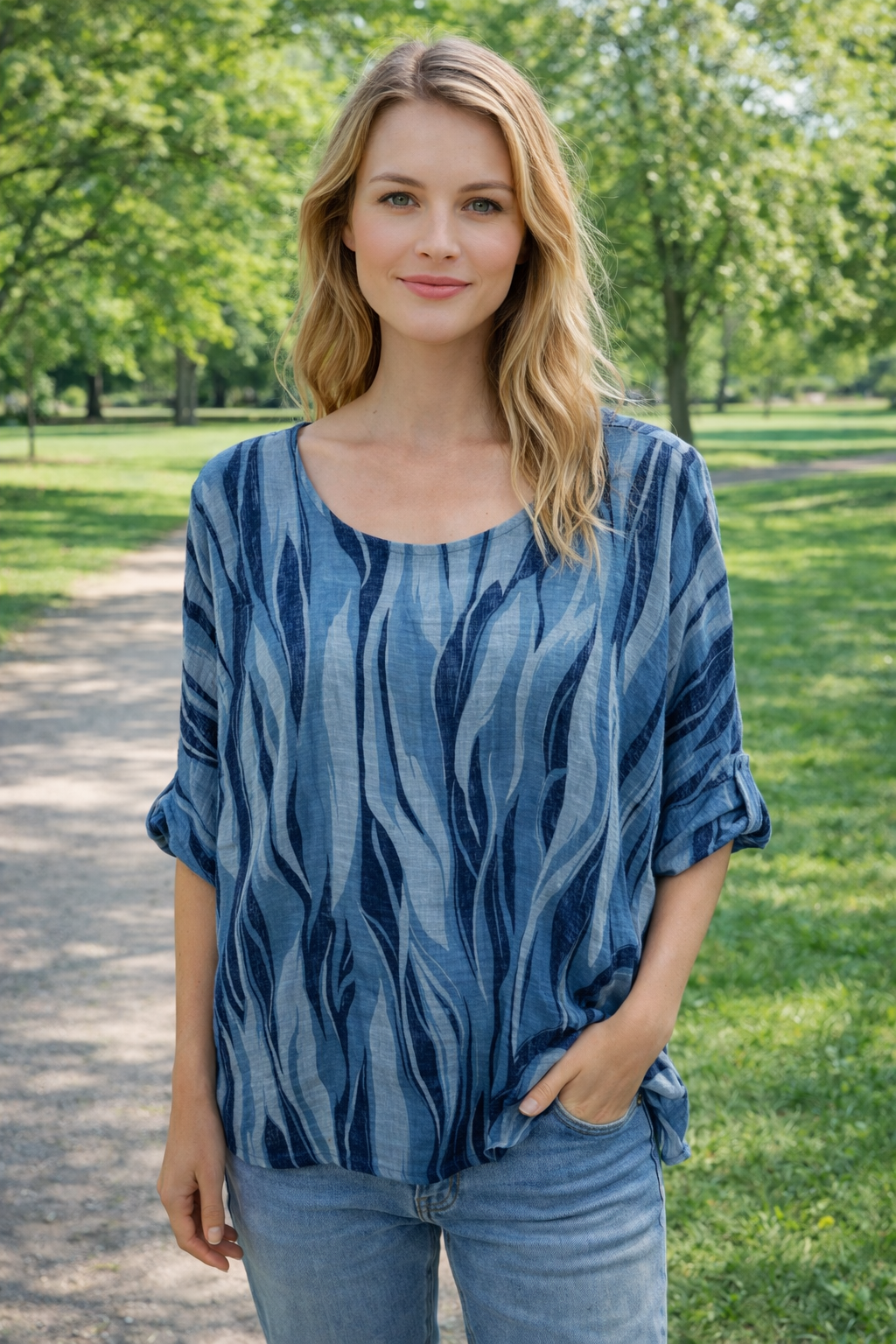 Leaf Print Blouse