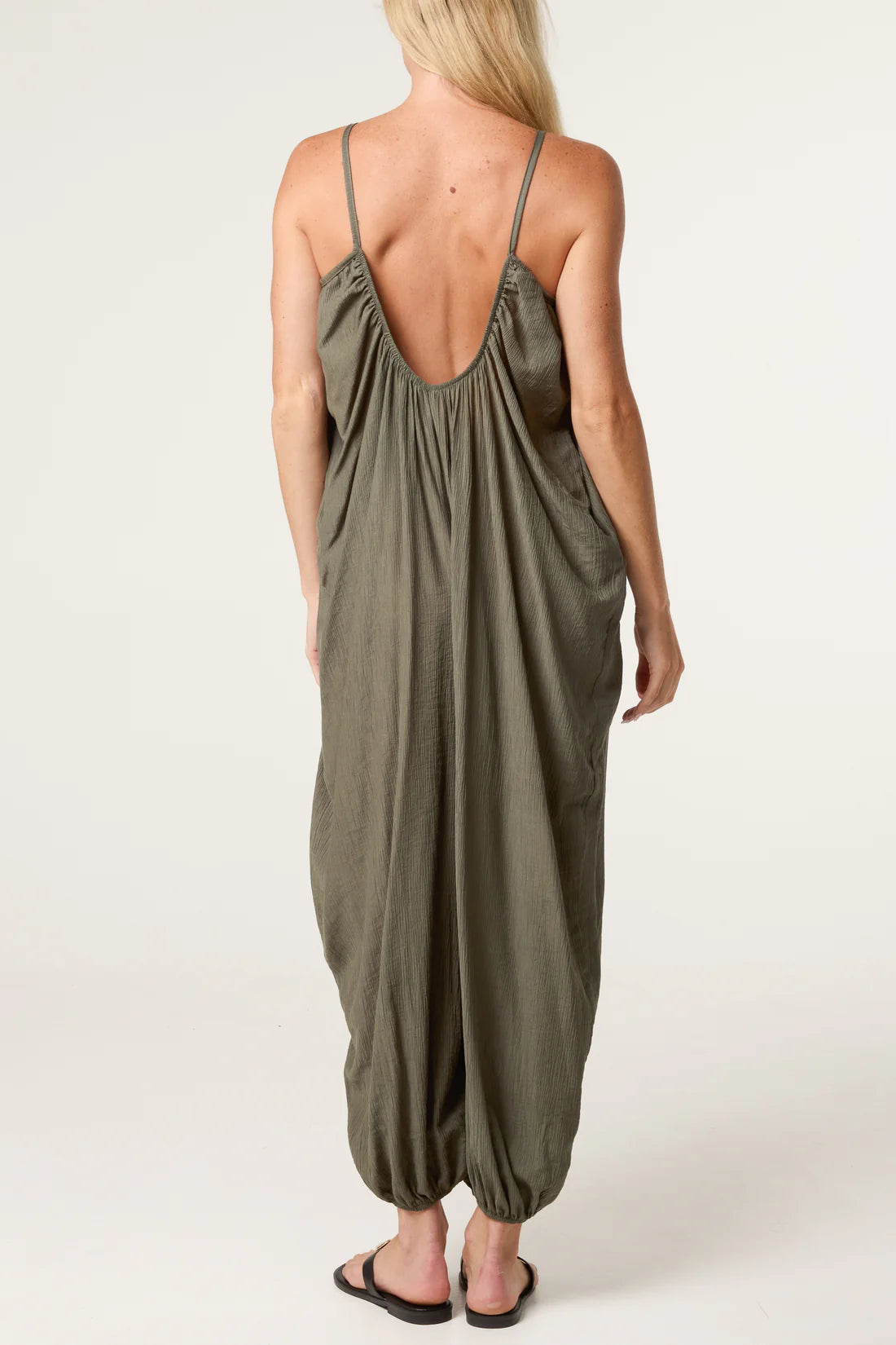 Crinkle Fabric Cami Jumpsuit