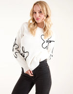 Load image into Gallery viewer, Floral Pattern Sweater - Pinstripe
