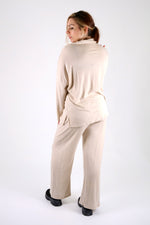 Load image into Gallery viewer, Soft Touch Collar Detail Lounge Set - Pinstripe
