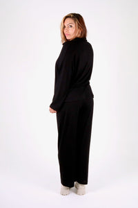 Soft Touch Collar Detail Lounge Set - Pinstripe