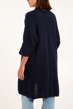 Load image into Gallery viewer, Tricot Knit Pockets Long Cardigan - Pinstripe
