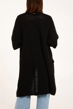 Load image into Gallery viewer, Tricot Knit Pockets Long Cardigan - Pinstripe
