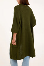 Load image into Gallery viewer, Tricot Knit Pockets Long Cardigan - Pinstripe
