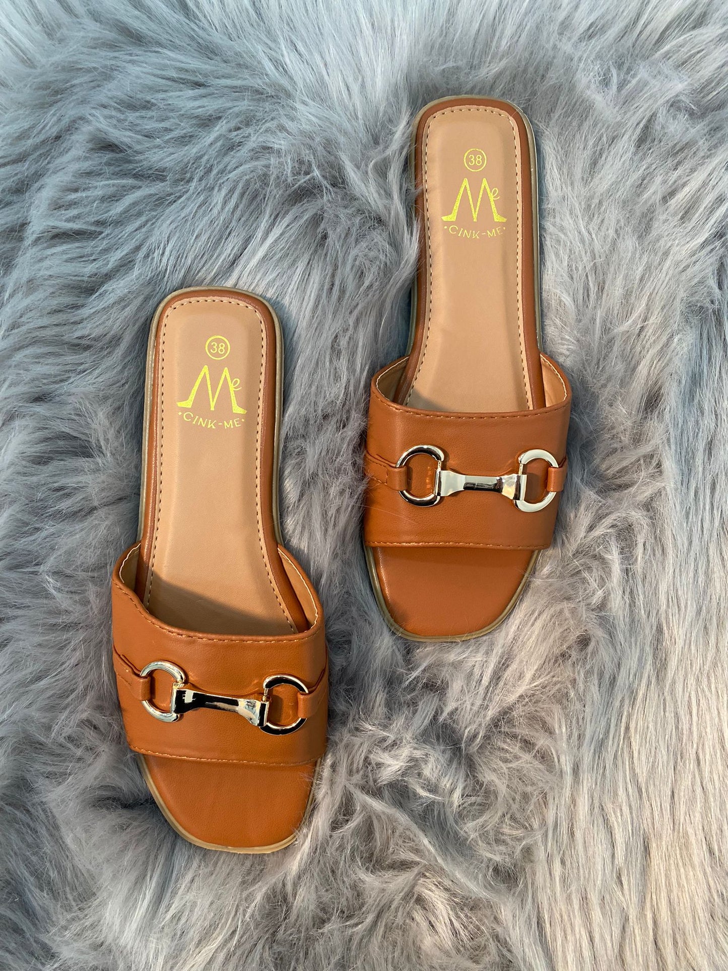 Alexa - Metal Detail Slip On Platform Sandal - Pinstripe