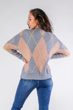 Load image into Gallery viewer, Alia - Geometric Print Grandad Jumper - Pinstripe
