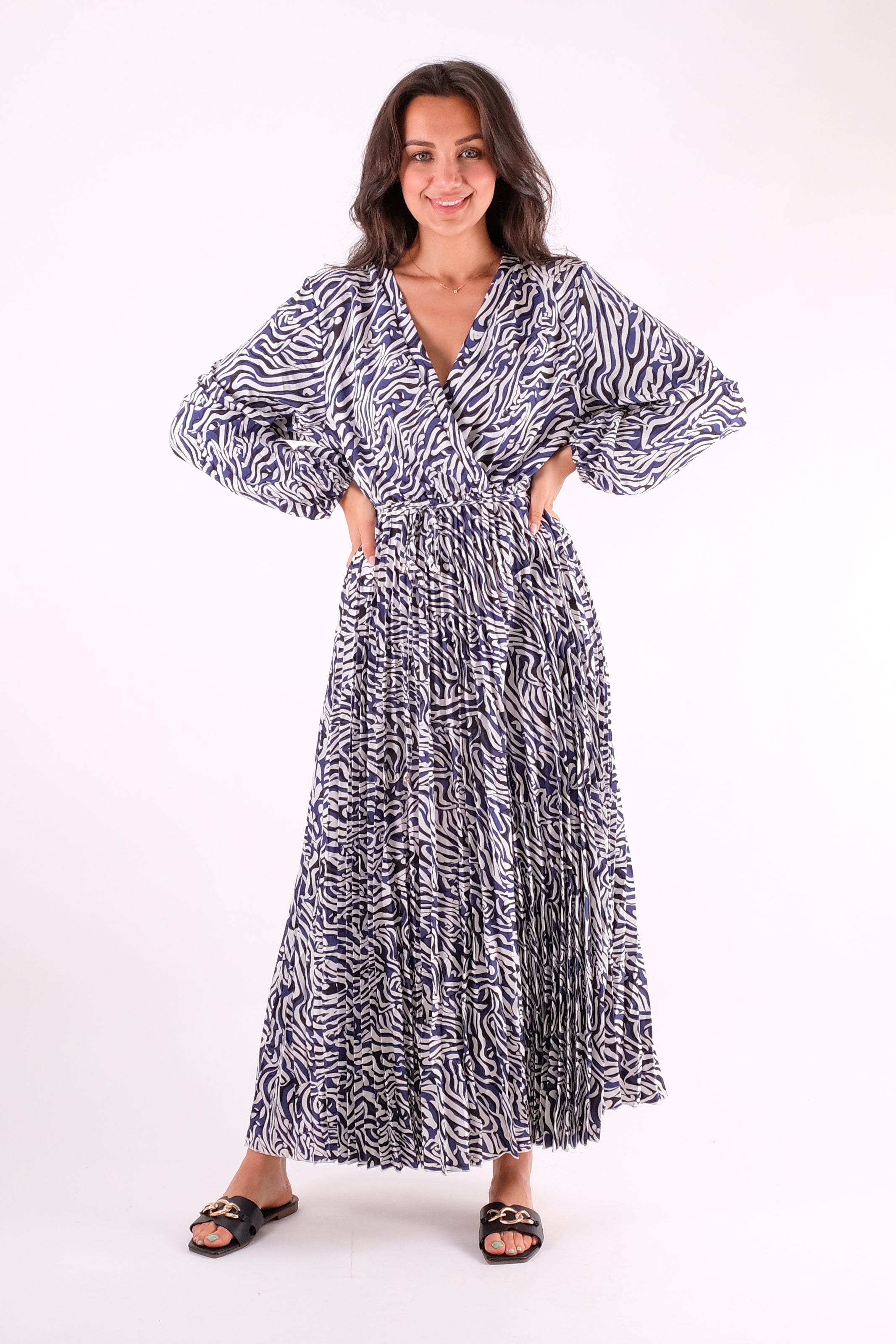 Pinstripe hotsell wrap dress