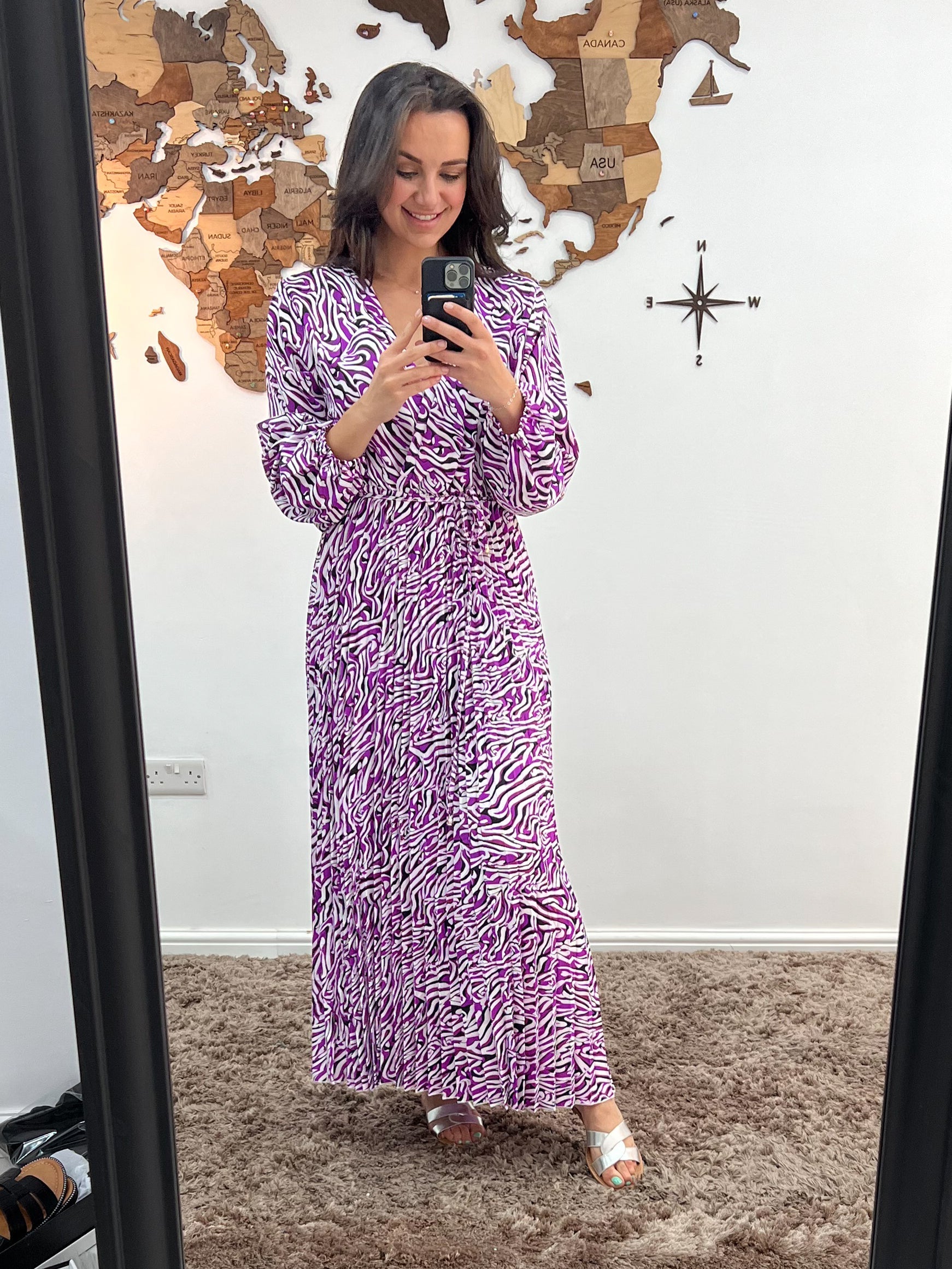 Abstract print clearance maxi dress