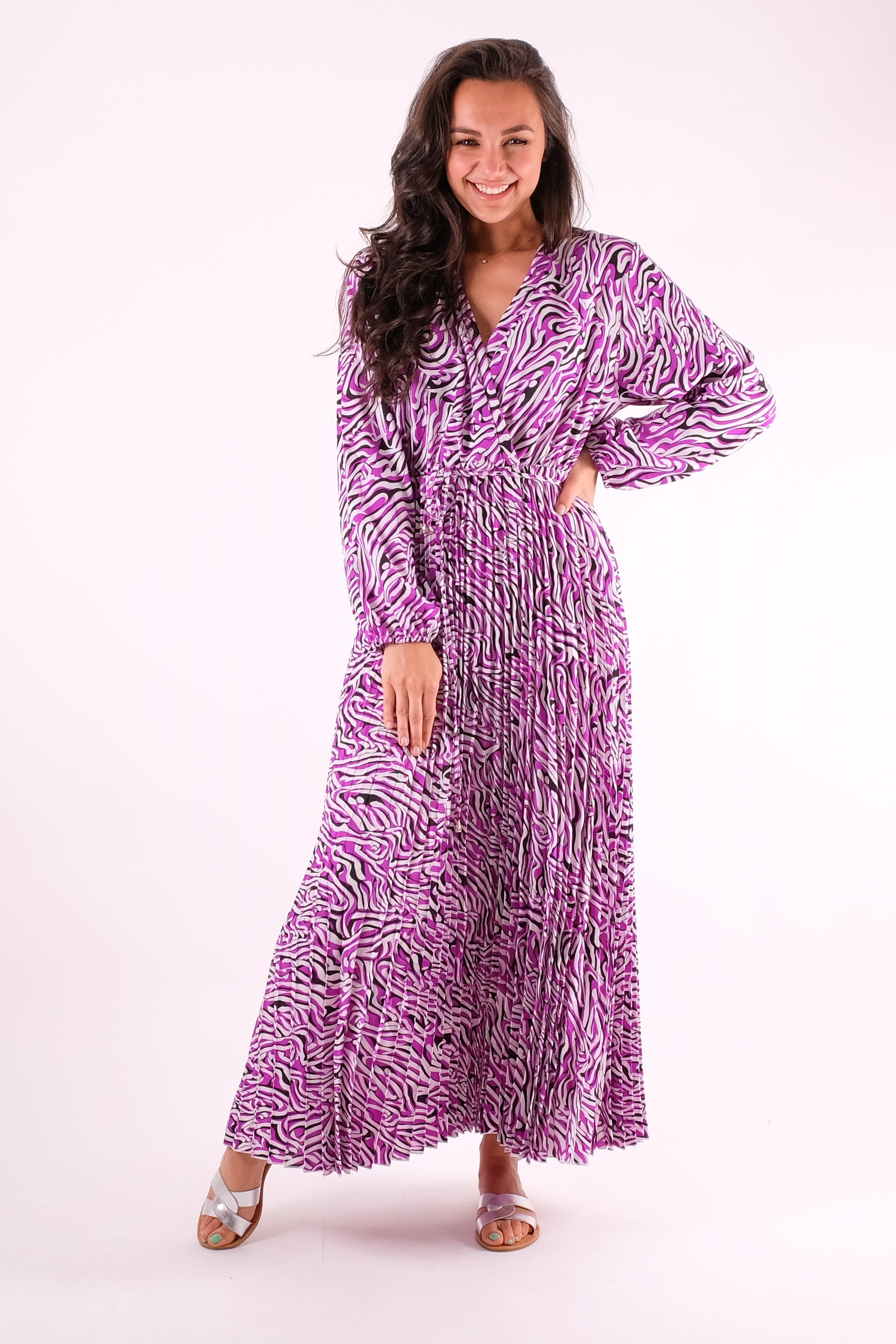 Abstract print maxi store dress