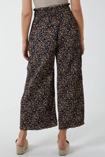 Load image into Gallery viewer, Animal Print Pleated Paper Bag Waist Trousers - Pinstripe
