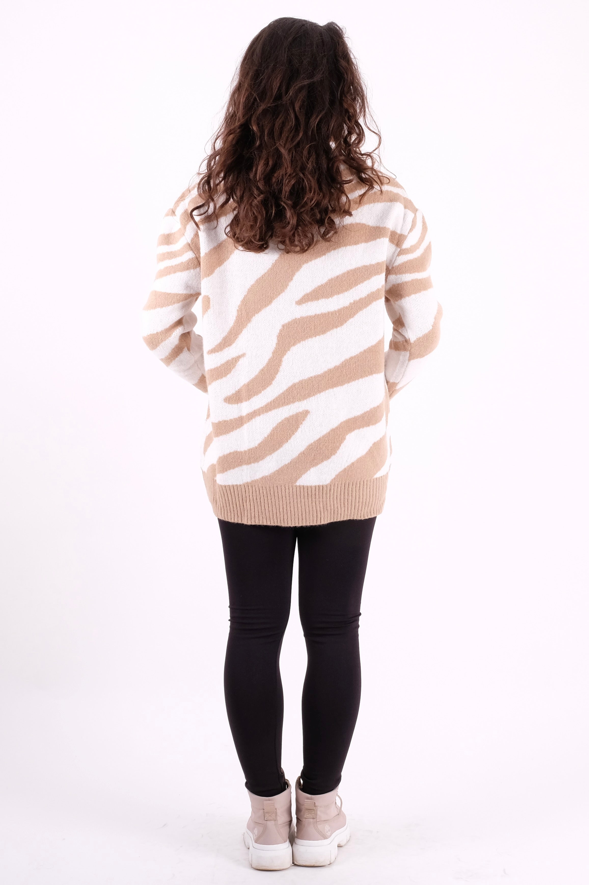 Animal Print Soft Knit Jumper - Pinstripe