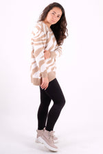 Load image into Gallery viewer, Animal Print Soft Knit Jumper - Pinstripe
