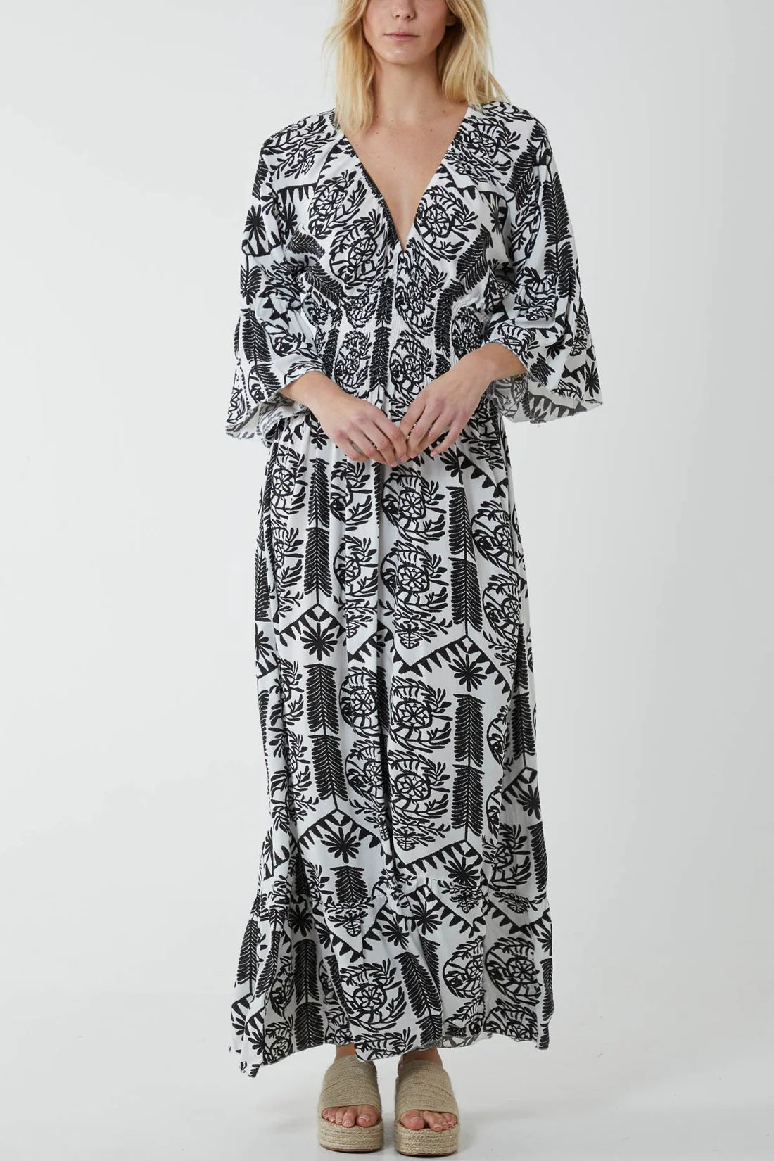 Baroque print 2025 maxi dress