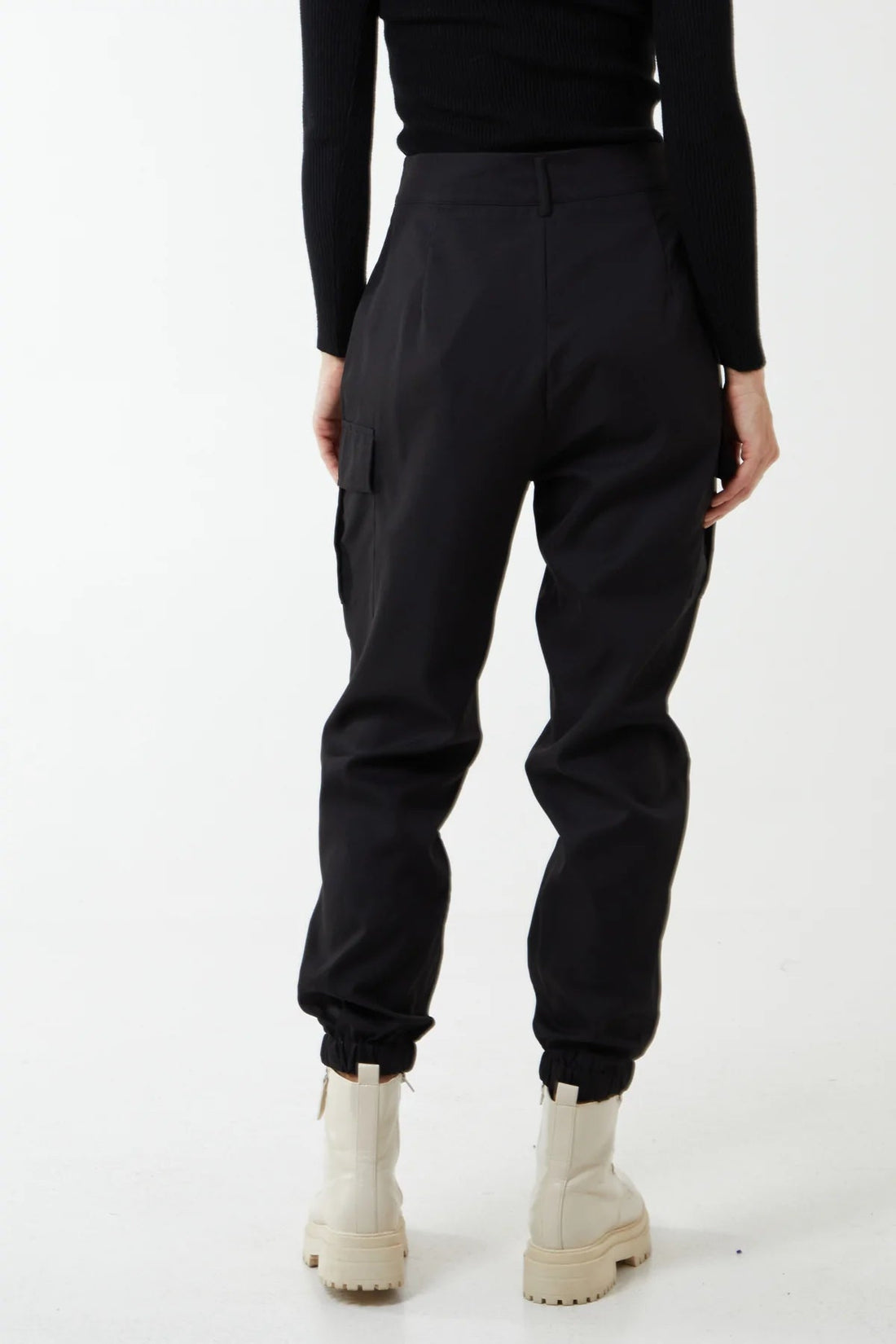 Cuffed Cargo Pocket Trousers - Pinstripe
