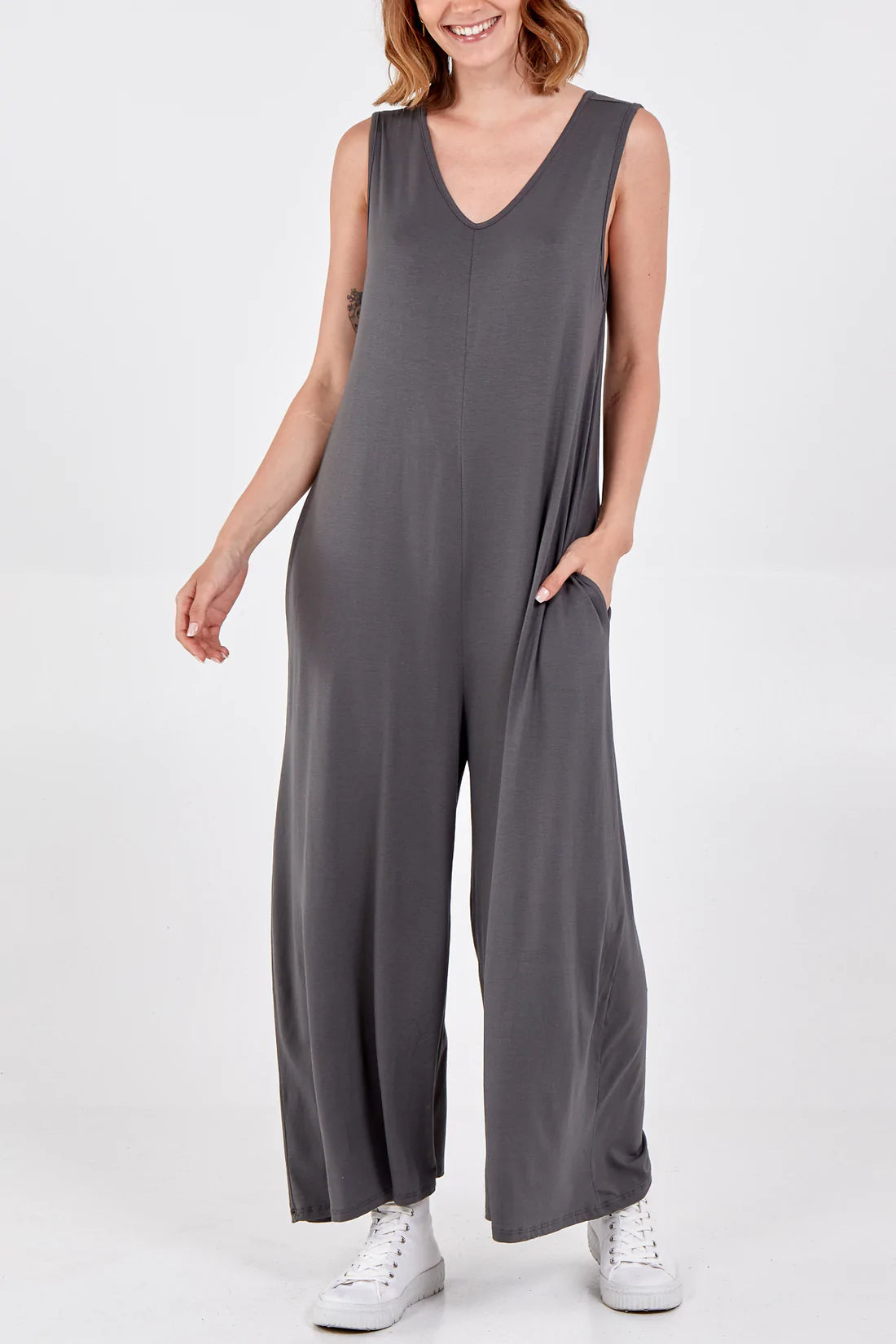 Lizzie - Oversized Plain Jumpsuit