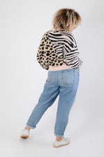 Load image into Gallery viewer, Iqra - Animal Print Soft Knit Jumper - Pinstripe
