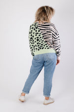 Load image into Gallery viewer, Iqra - Animal Print Soft Knit Jumper - Pinstripe
