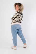 Load image into Gallery viewer, Iqra - Animal Print Soft Knit Jumper - Pinstripe
