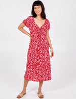 Load image into Gallery viewer, Lottie - Square Neck Ruched Midi Dress - Pinstripe
