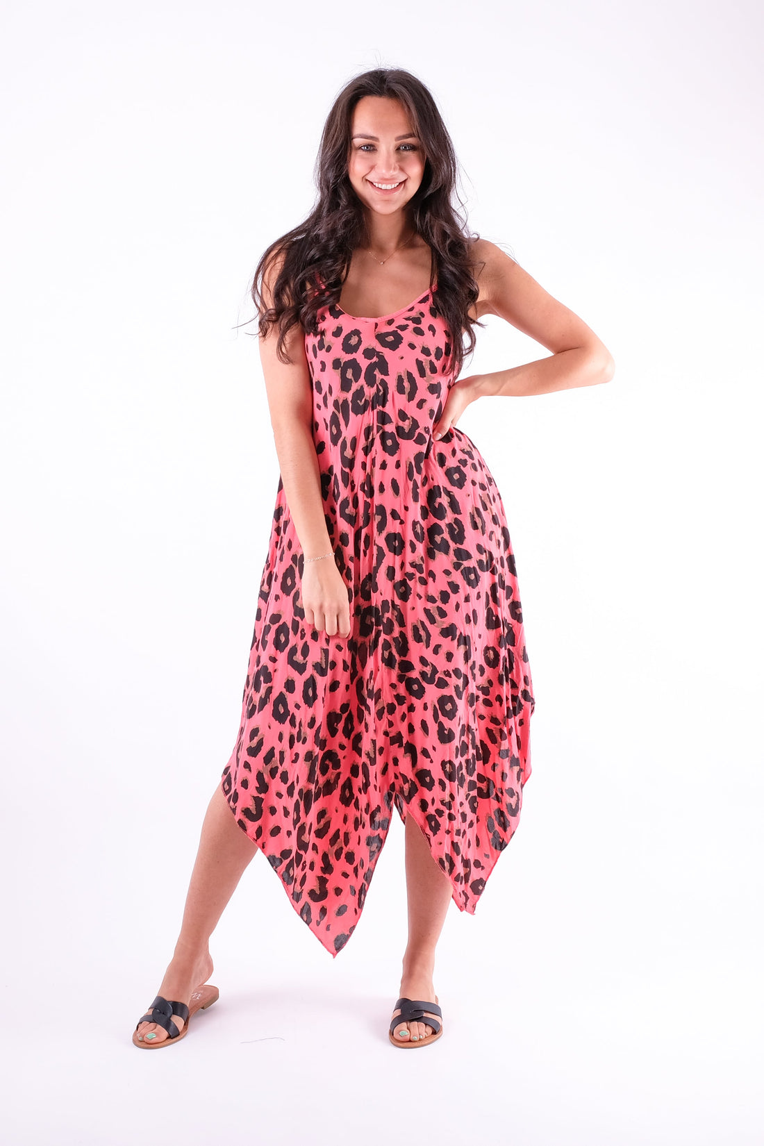 Mabel - Leopard Print Sun Dress - Pinstripe