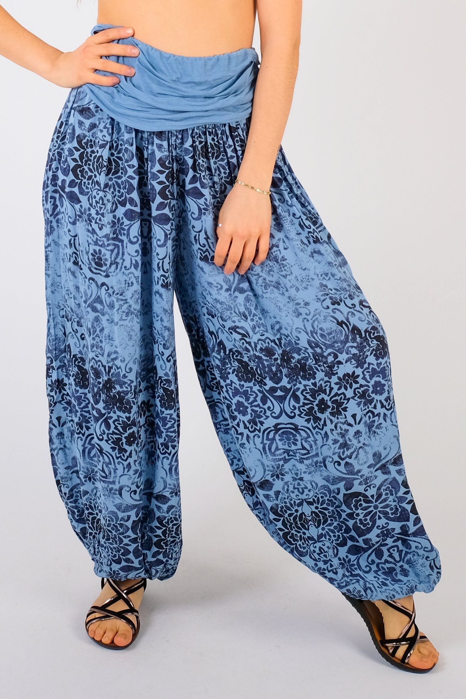 Floral Harem Trousers  Curated Grey