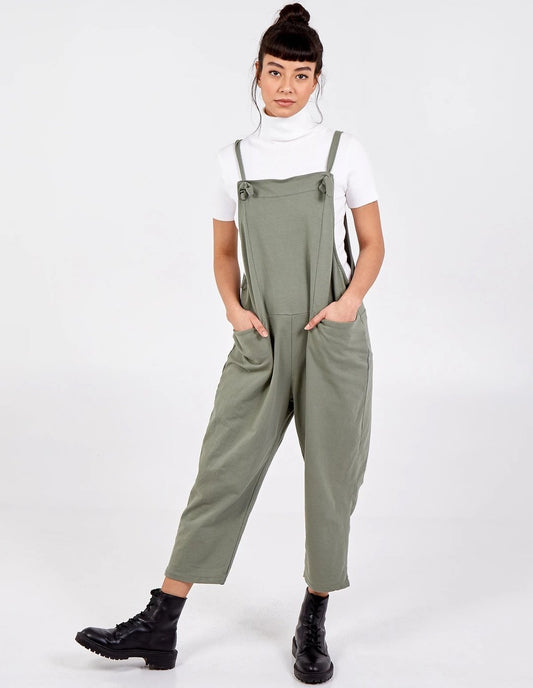 Plaine - Bow Detail Plain Dungarees - Pinstripe