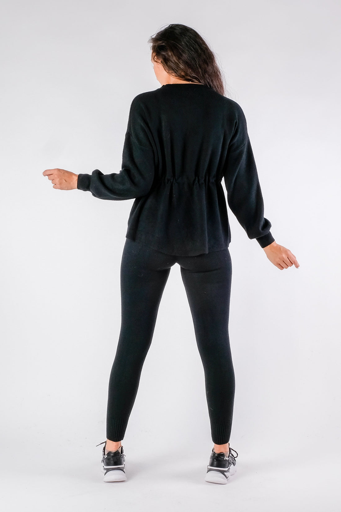Shayla - Sequin Detail Chunky Knit Tracksuit - Pinstripe